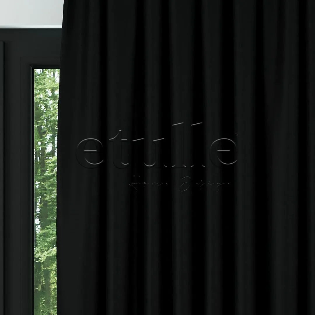 Siyah Blackout Karartma Fon Perde | Larice
