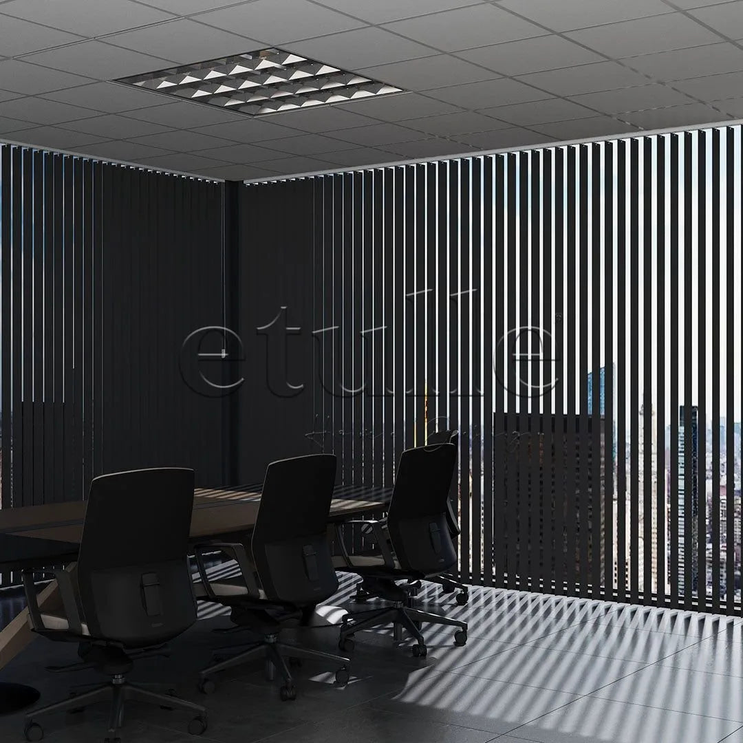 Siyah Düz PVC Dikey Perde