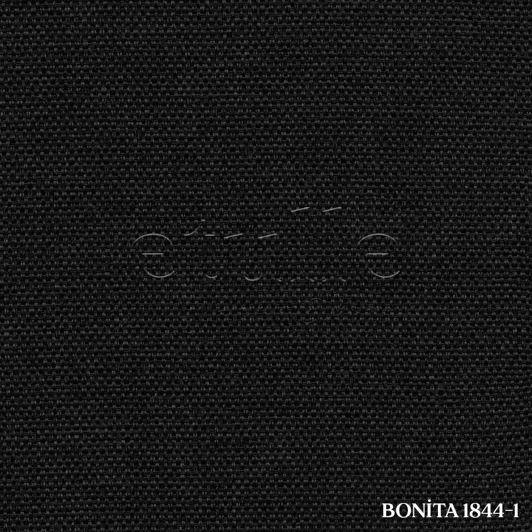 Black Woven Linen Blackout Curtain | Bonita