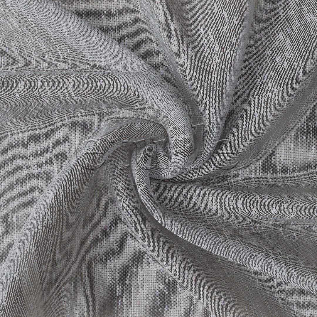 Cold Grey Slub Effect Plain Tulle Curtain | Jazz