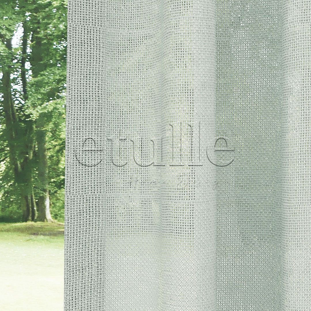 Aqua Green Shiny Plain Textured Tulle Curtain | Jasper