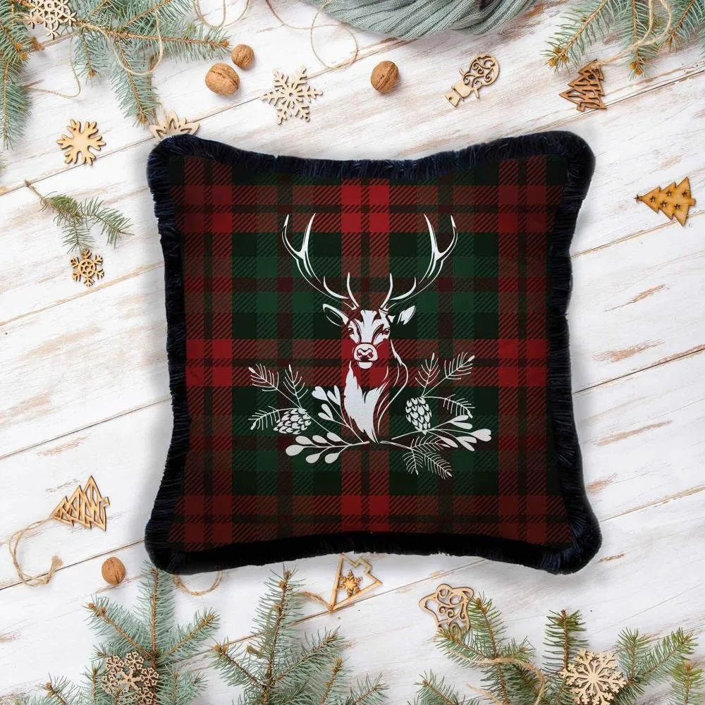 Tartan Geyiği Yastık