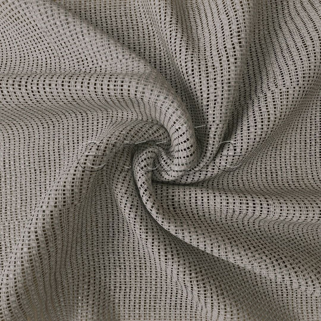 Stone Colored Shiny Plain Textured Tulle Curtain | Jasper