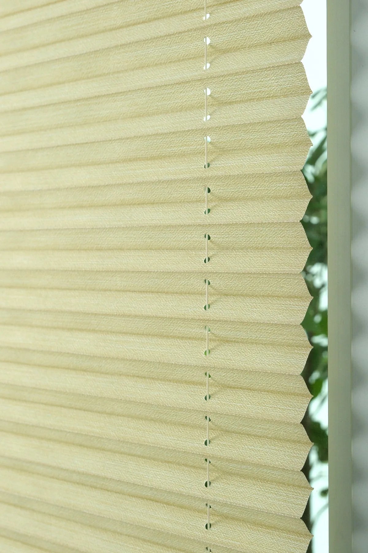 16MM Krem Bambu Plise Perde