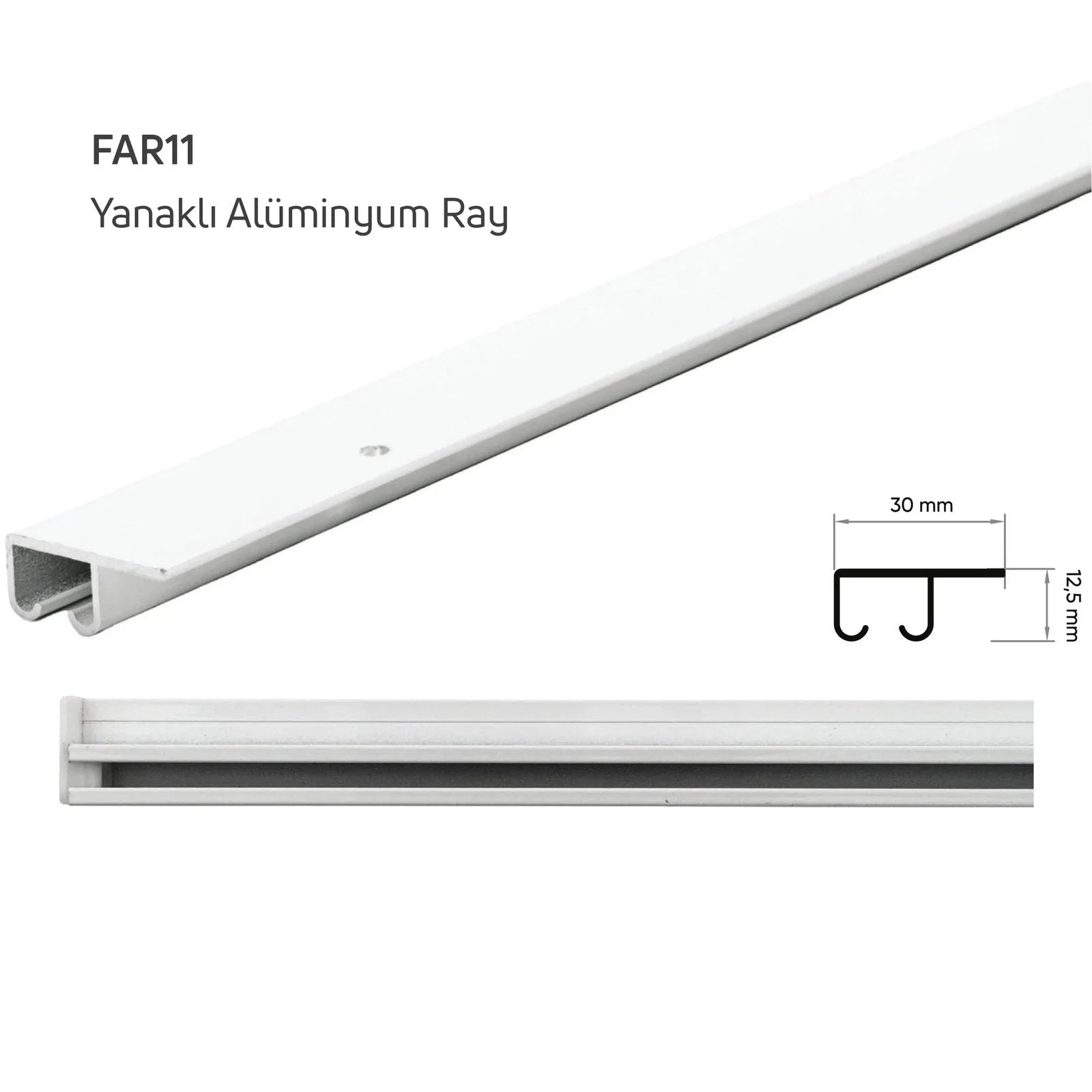 Yanaklı Tekli Alüminyum Ray