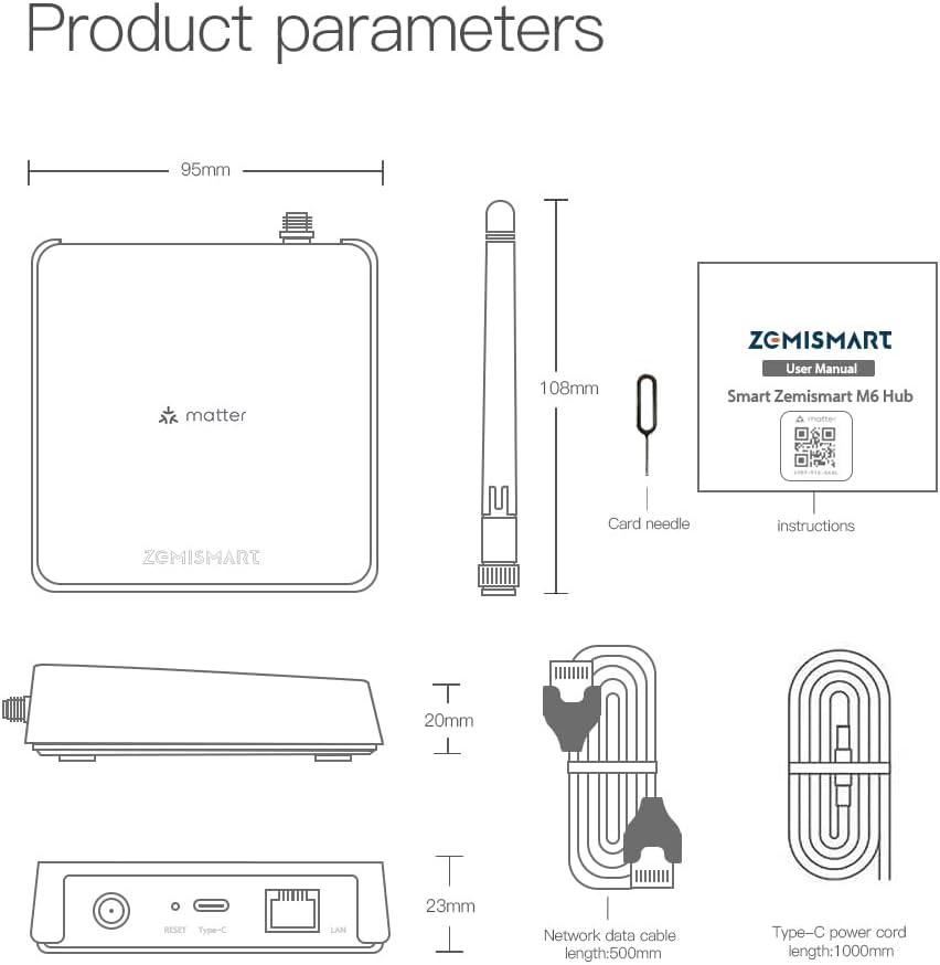 Zemismart M6 Antenli Zigbee Matter Hub