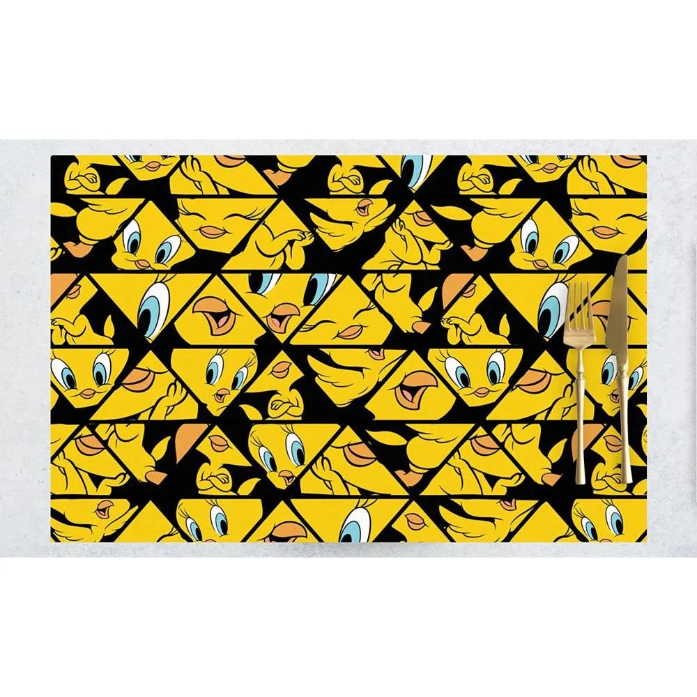 Tweety Karakter Desenli Renkli Amerikan Servis – 4’lü (30x50 cm) Eğlenceli Set