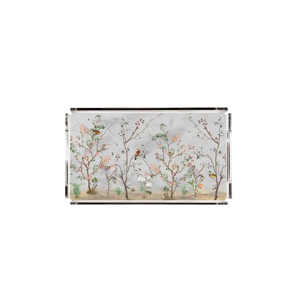 Gri Bahçe Pleksi Tepsi - PT2120 - 40X24cm