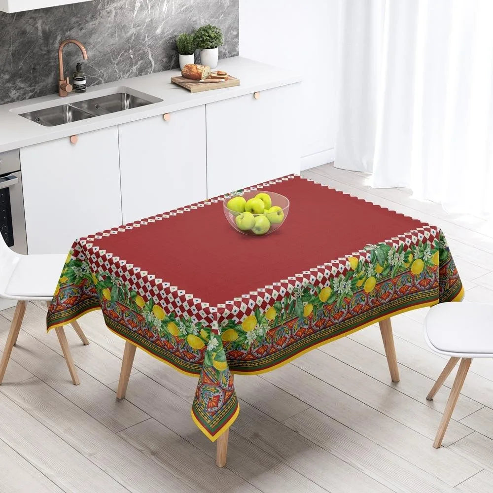 Renkli Limon Desenli Masa Örtüsü 160x220CM