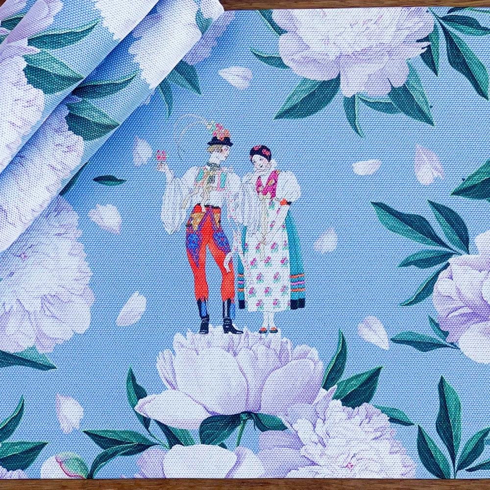 Garden Bloom - Lilac Green Tropical Pattern Placemat - Set of 4 35X50CM