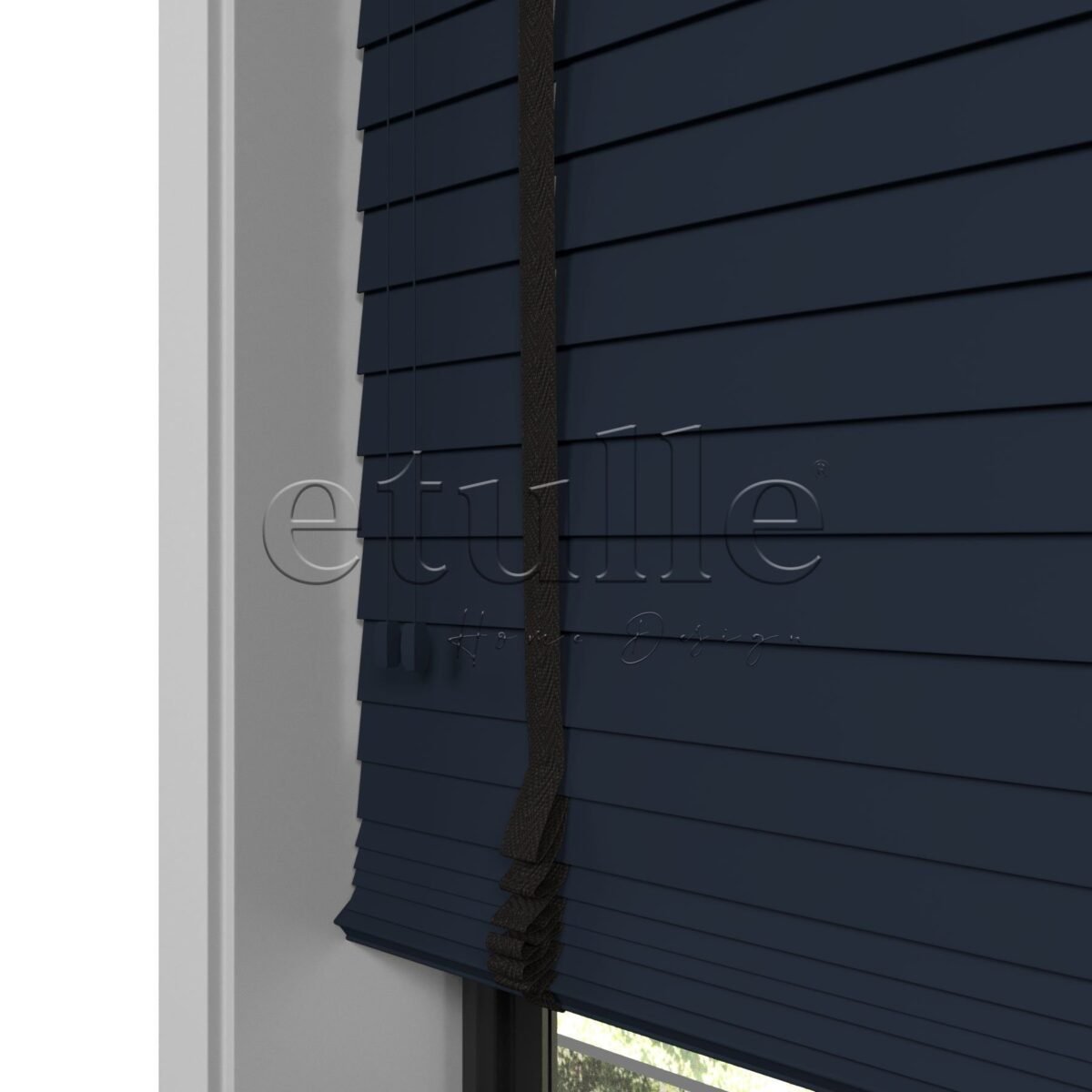 50 MM Truwood Lacivert Ahşap Jaluzi - Görsel 7
