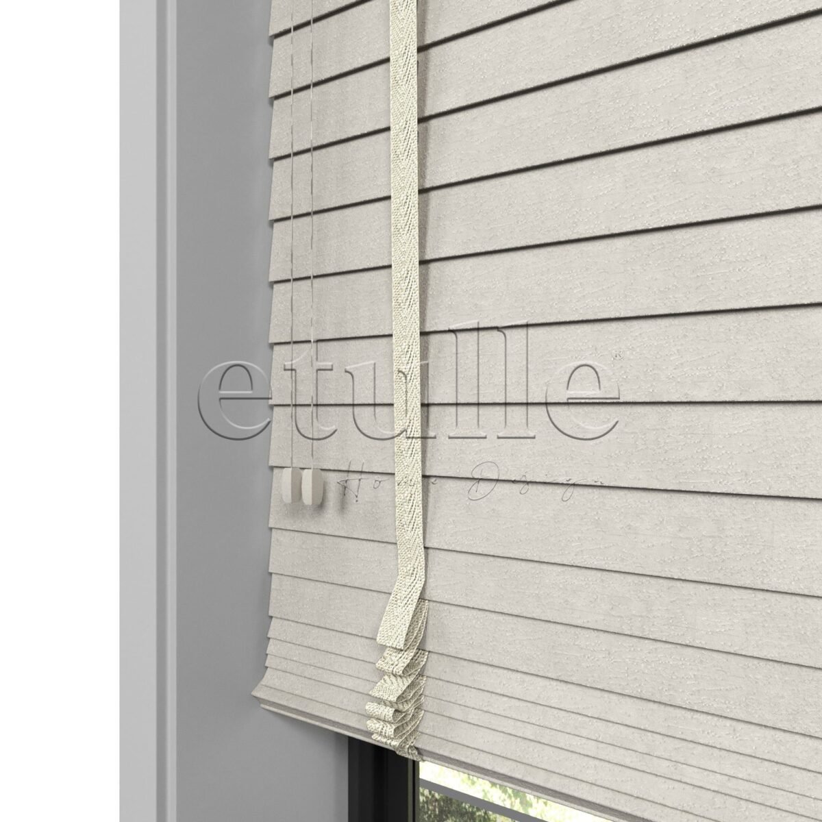 50 MM Truwood Krem Kabartma Ahşap Jaluzi - Görsel 2