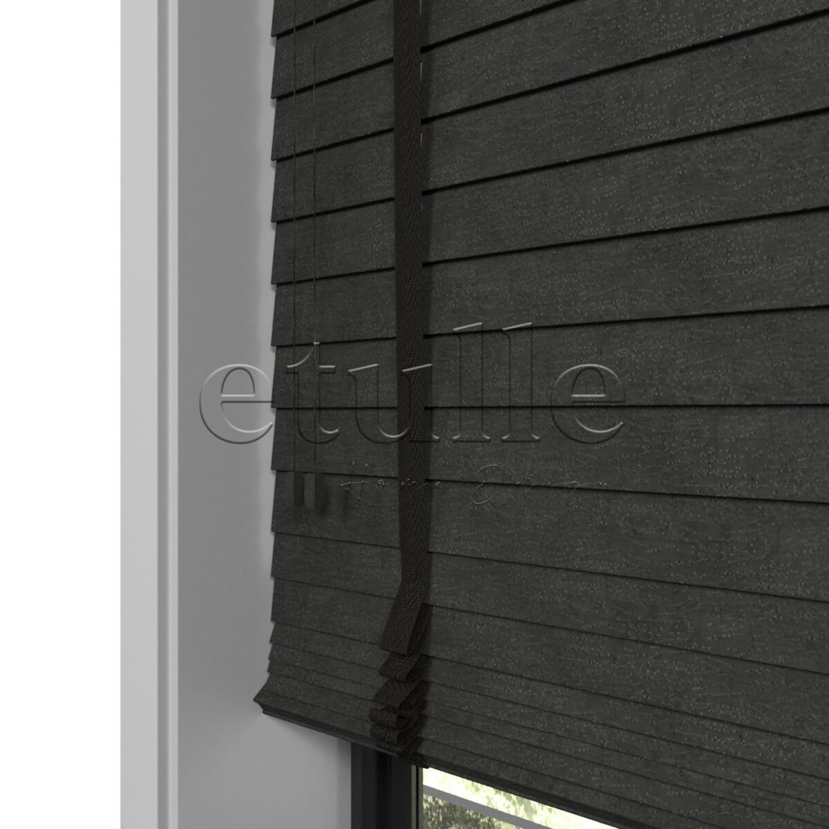 50 MM Truwood Antrasit Kabartma Ahşap Jaluzi - Görsel 2