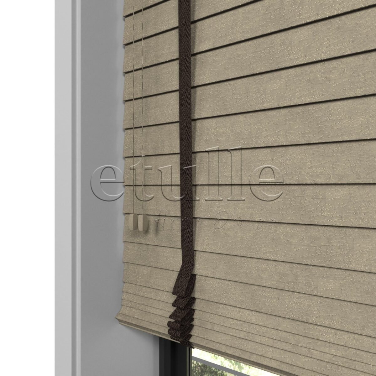 50 MM Truwood Naturel Kabartma Ahşap Jaluzi - Görsel 2