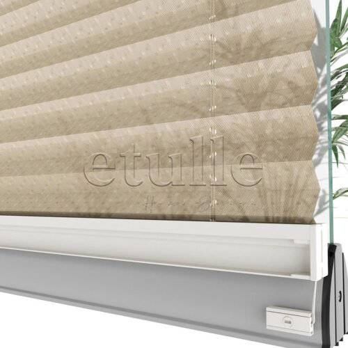 16 MM Desenli Touch Bej Plise Perde