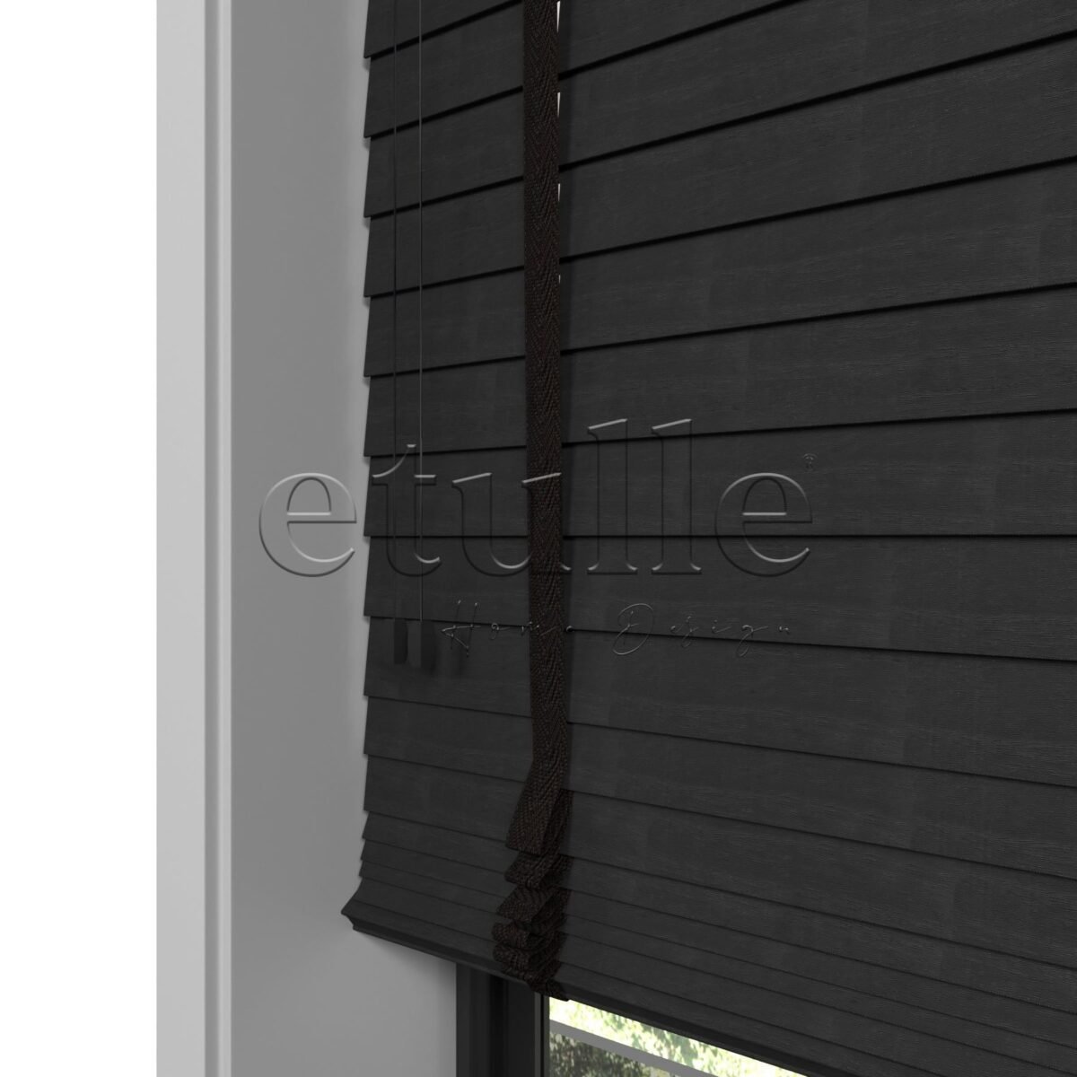 50 MM Meriwood Siyah Ahşap Jaluzi - Görsel 4