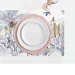 Egzotik Hayvan Figürlü Tropikal Yaprak Desenli Amerikan Servis – 4’lü Set (35x50 cm)