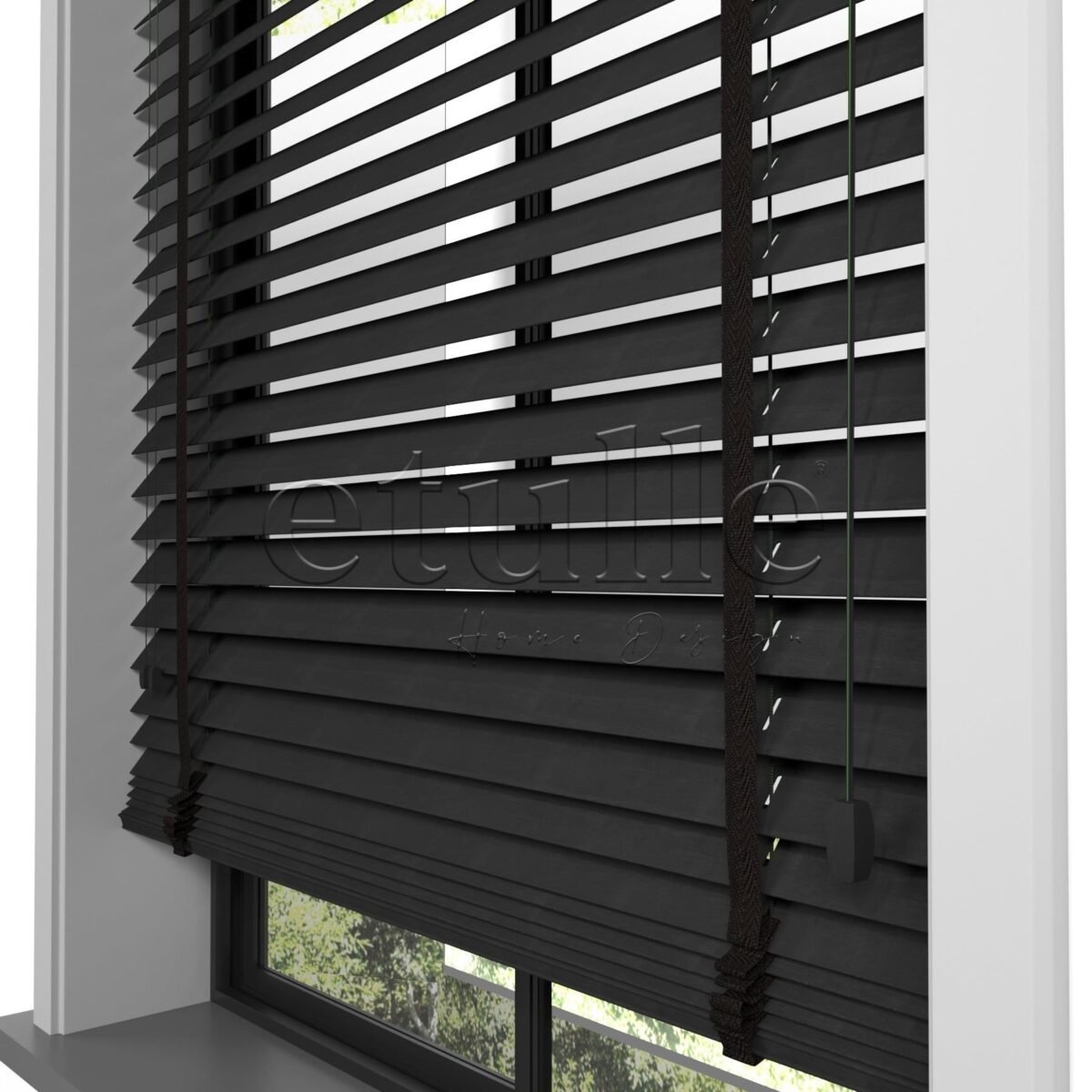 50 MM Meriwood Siyah Ahşap Jaluzi - Görsel 7