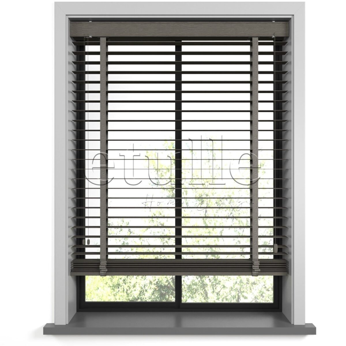 50 MM Meriwood Füme Ahşap Jaluzi - Görsel 8