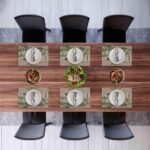 Modern Geometrik Kumaş Amerikan Servis - 4'lü Set (35X50 cm) - Görsel 2