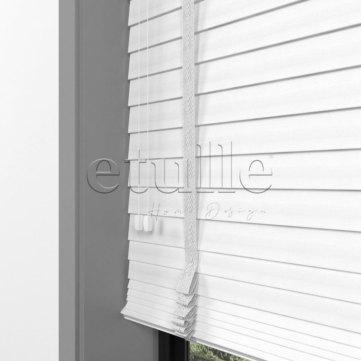 50 MM Truwood Beyaz Ahşap Jaluzi - Görsel 3