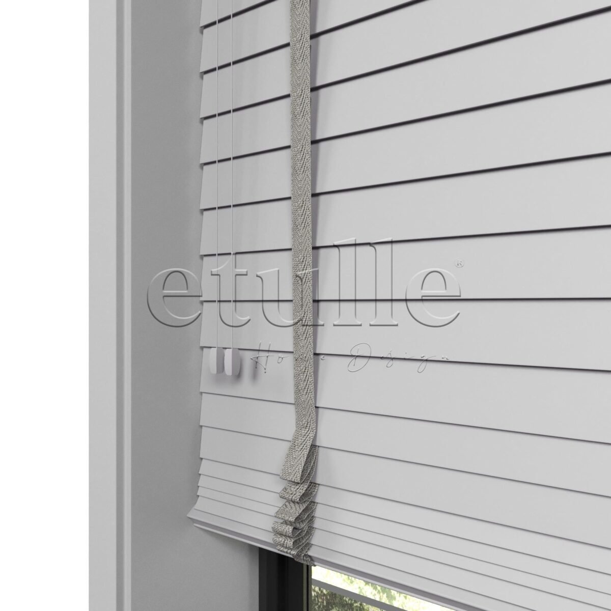 50 MM Truwood Açık Gri Ahşap Jaluzi - Görsel 8
