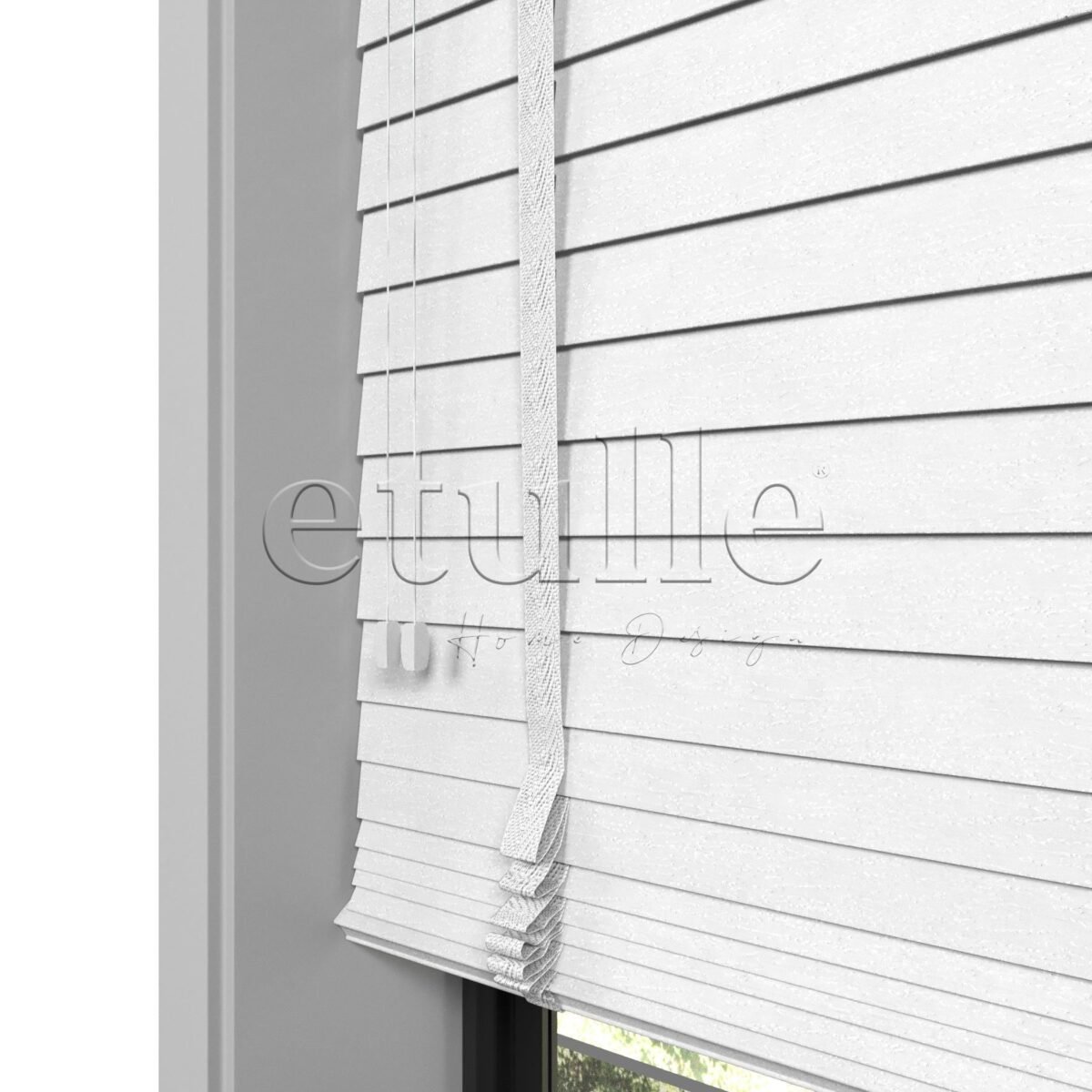 50 MM Truwood Beyaz Kabartma Ahşap Jaluzi - Görsel 7