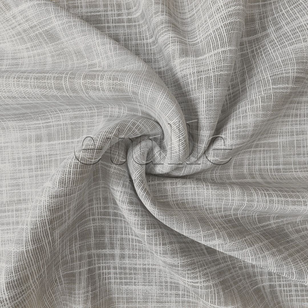 Açık Gri Keten Çizgi Efekli Kalın Dökümlü Düz Tül Perde | Torin - Görsel 6