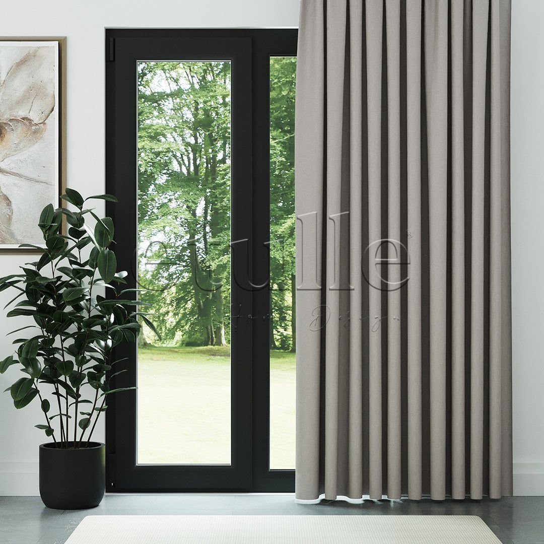 Açık Taş Rengi Hasır Keten Karartma Fon Perde | Bonita - Görsel 2