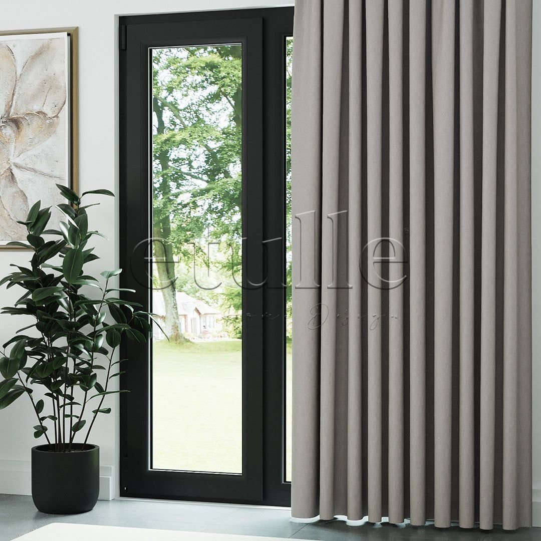 Açık Taş Rengi Hasır Keten Karartma Fon Perde | Bonita - Görsel 3