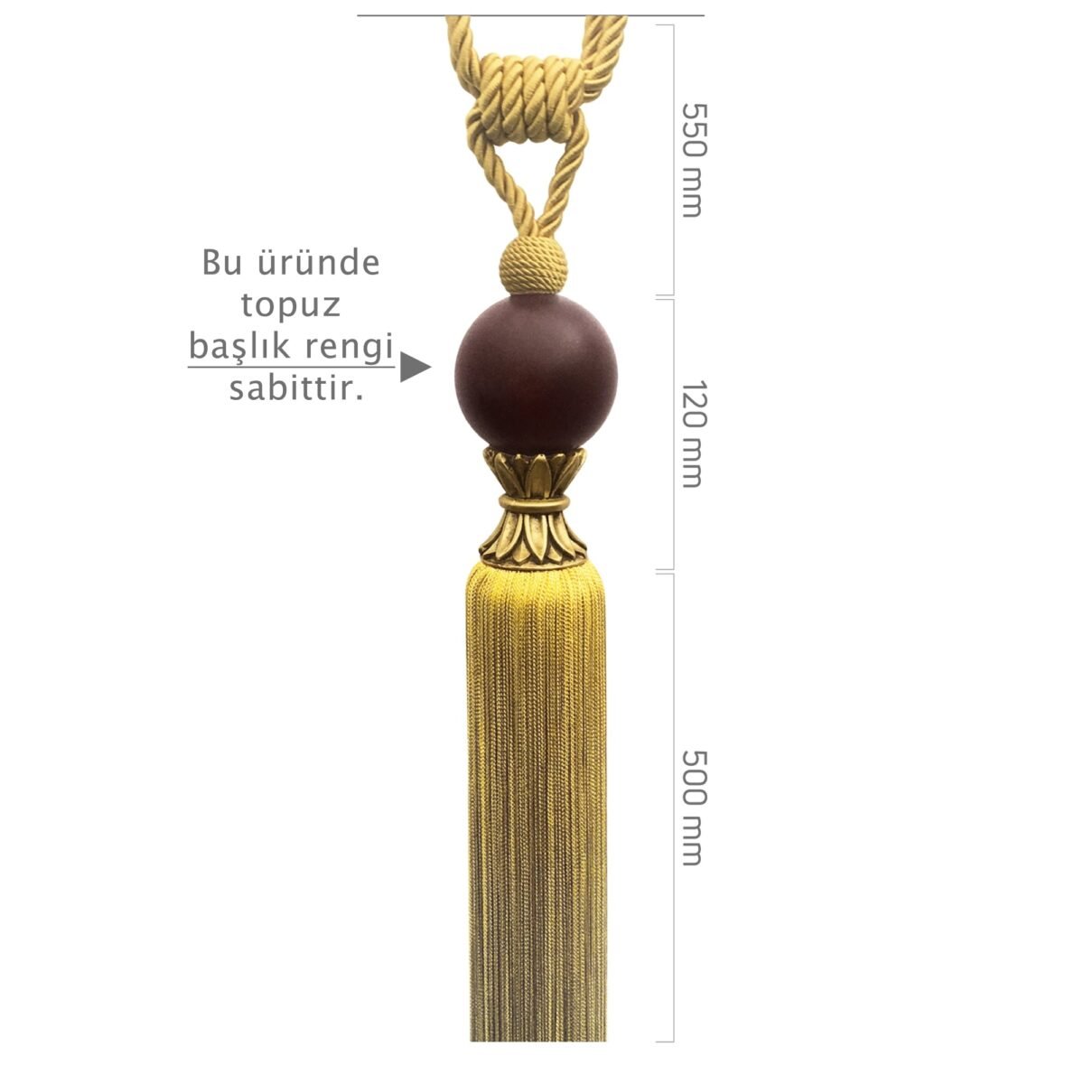 Braçol - Altın Eskitme Metal - Küre - Görsel 1