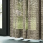 Bej Simli Modern Kalın Hasır Dekoratif File Düz Tül Perde |Traverse - Görsel 4