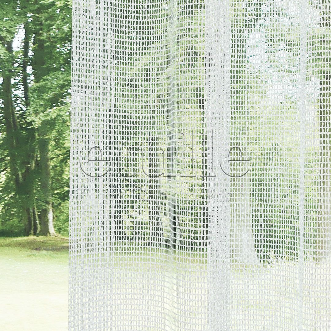 Beyaz File Zemin Kalın Keten Efekli Düz Tül Perde | Minos - Görsel 5