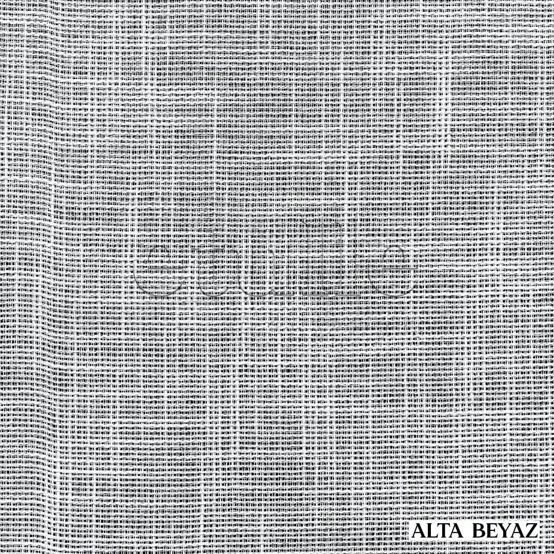 Beyaz Hasır Desenli Kalın Keten Dökümlü Düz Tül perde | Alta - Görsel 6