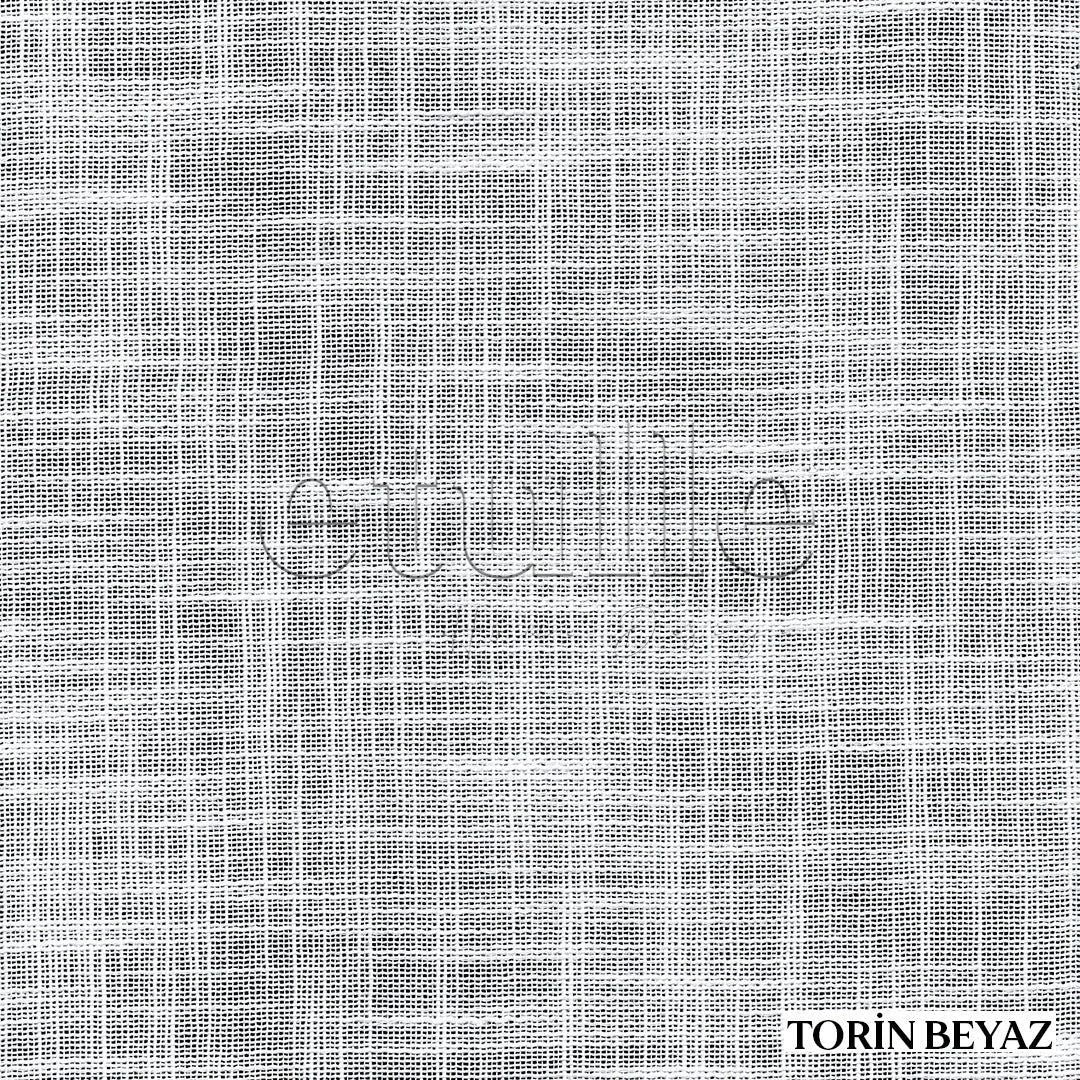 Beyaz Keten Çizgi Efekli Kalın Dökümlü Düz Tül Perde | Torin - Görsel 7