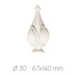 Rustik Perde Borusu 30 mm - Krem Eskitme Metal - Lale - Görsel 2