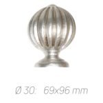 Rustik Perde Borusu 30 mm - Gümüş Eskitme Metal - Balkabağı - Görsel 2