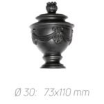 Rustik Perde Borusu 30 mm - Antrasit Eskitme Metal - Fiyonklu Vazo - Görsel 2