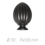 Rustik Perde Borusu 30 mm - Siyah Eskitme Metal - Tepe - Görsel 2