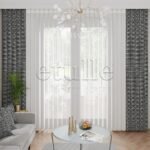 Clayon - Baskılı Dikey Tül Perde - Görsel 3