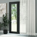 Ekru Bambu Desenli Düz Tül Perde | Vakko - Görsel 3