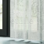 Ekru Hasır Desenli Kalın Keten Dökümlü Düz Tül perde | Alta - Görsel 4