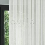 Ekru Keten Çizgi Efekli Düz Tül Perde | Etnea