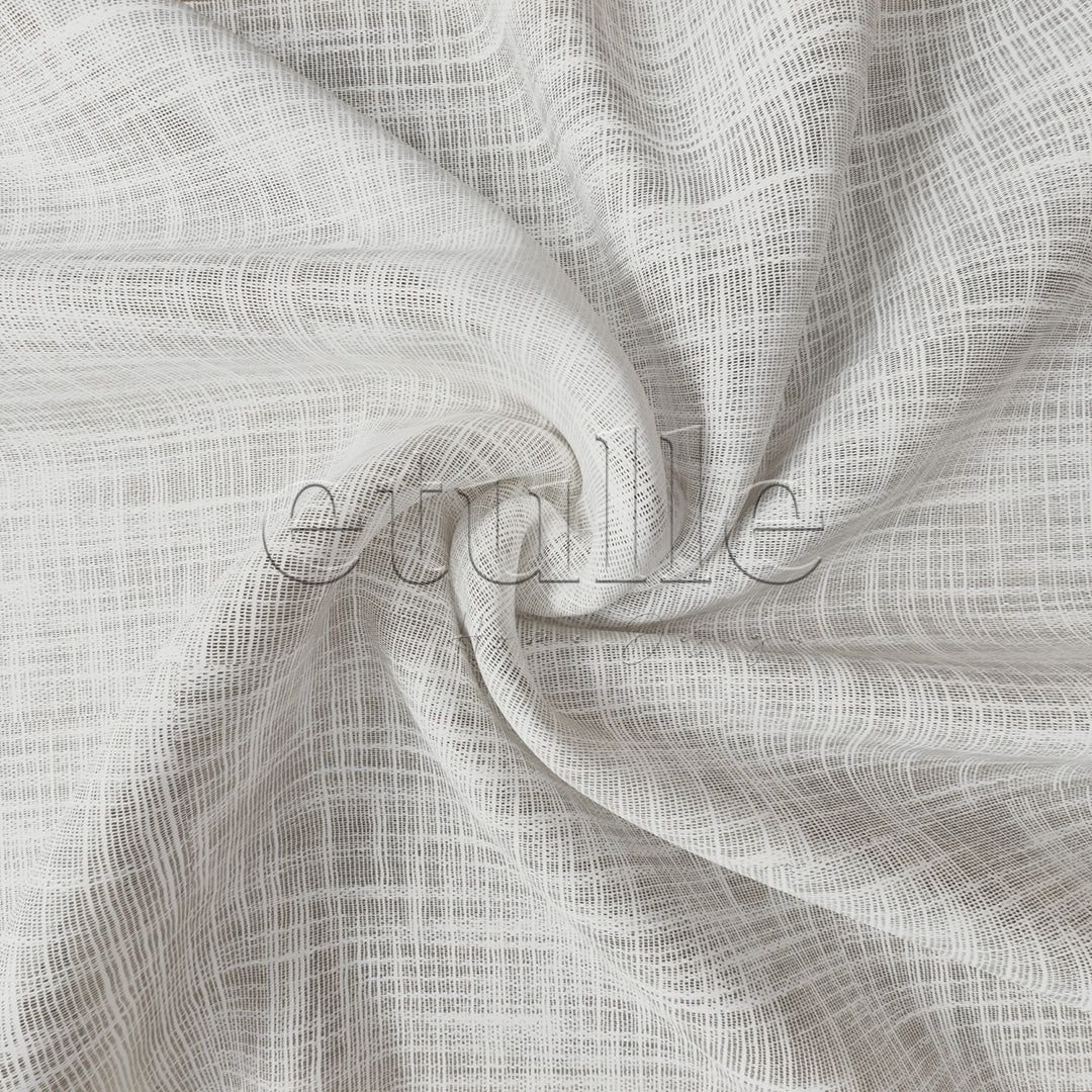 Ekru Keten Çizgi Efekli Kalın Dökümlü Düz Tül Perde | Torin - Görsel 6
