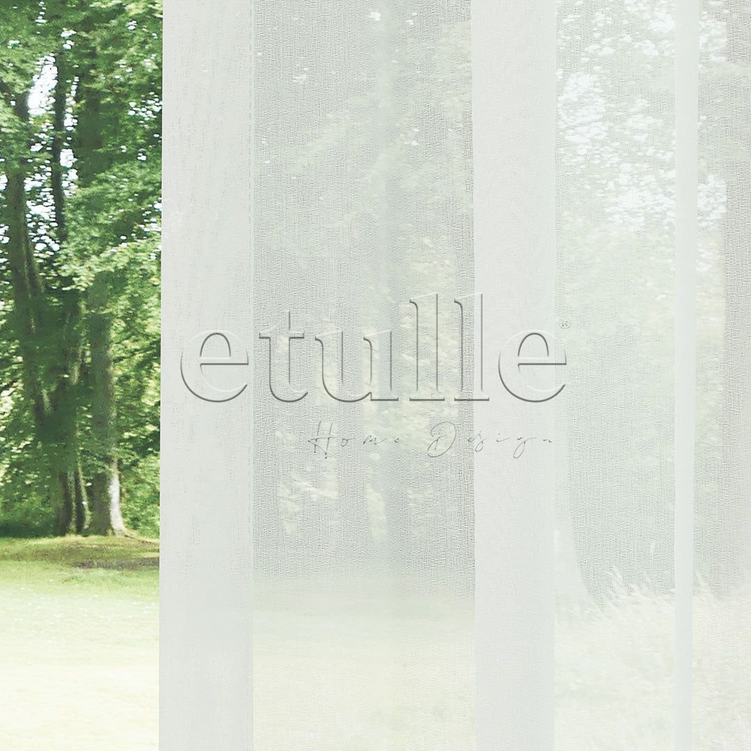 Ekru Modern Krep Dokulu Dökümlü Düz Tül Perde | Nimbus - Görsel 5