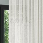 Ekru Parlak Keten Dokulu Düz Tül Perde | Aloe