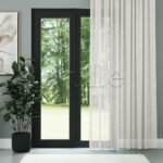 Ekru Parlak Keten Dokulu Düz Tül Perde | Aloe - Görsel 2