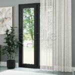 Ekru Parlak Keten Dokulu Düz Tül Perde | Aloe - Görsel 3