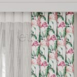 Flamingo Garden  - Baskılı Dikey Tül Perde - Görsel 6