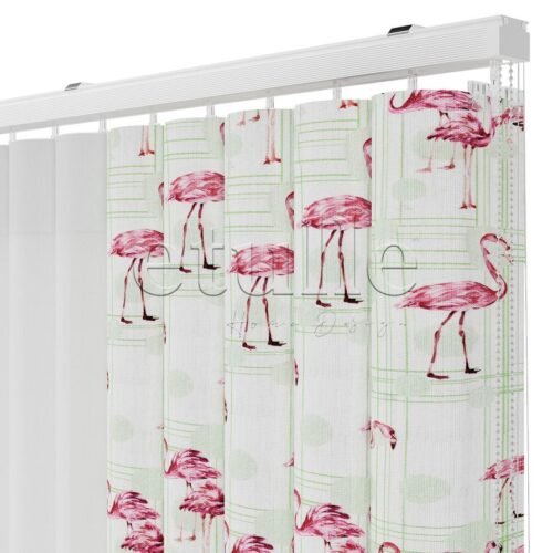Flamingo Soft  - Baskılı Dikey Tül Perde
